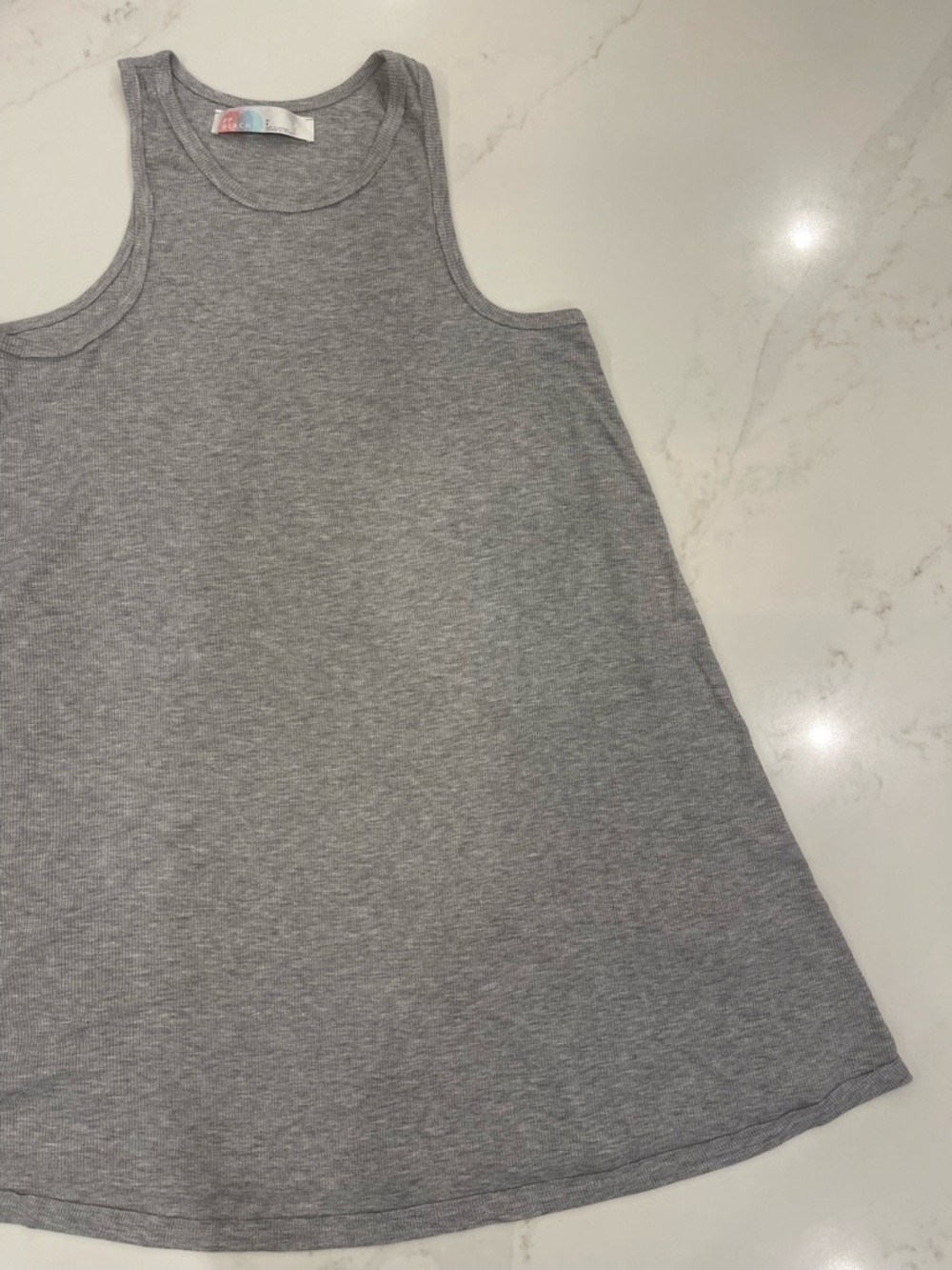 FP Beach Gray Ribbed Tank Cover Up